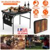 35.43x23.62x26in Foldable Camping Table Collapsible Picnic Aluminum Alloy Grill Stand 66LBS Max Load Height Adjustable BBQ Table with Adjustable Heigh