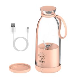2-in-1 16.9OZ Portable Fruit Blender Electric Rechargeable Juice Cup for Shakes Smoothies Juice Personal Fruit Mixer with 6 Blades (Option: Pink)