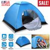 4 Persons Camping Waterproof Tent Pop Up Tent Instant Setup Tent w/2 Mosquito Net Doors Carrying Bag Folding 4 Seasons for Hiking Climbing Adventure F