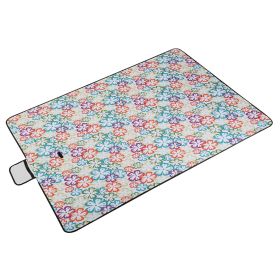 60" x 78" Waterproof Picnic Blanket Handy Mat with Strap Foldable Camping Rug for Camping Hiking Grass Travelling (Option: GreenFloral)