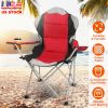 Foldable Camping Chair Heavy Duty Steel Lawn Chair Padded Seat Arm Back Beach Chair 330LBS Max Load with Cup Holder Carry Bag